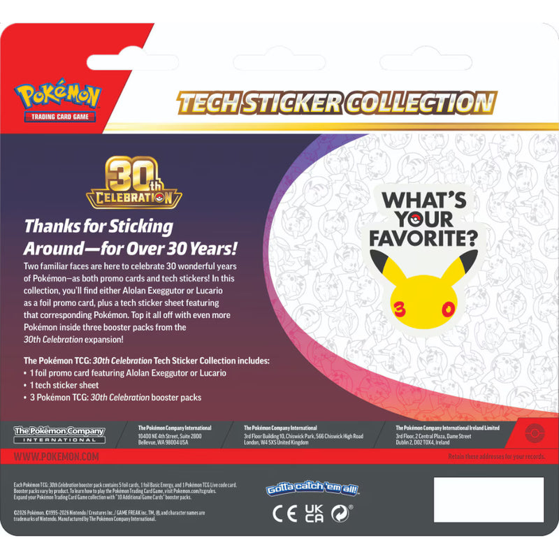 Pokémon TCG 30th Celebration - Tech Sticker Collection
