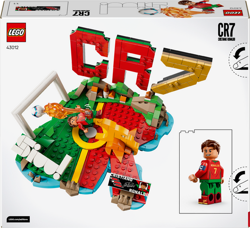 LEGO CR7 set packaging with character figure and colorful design