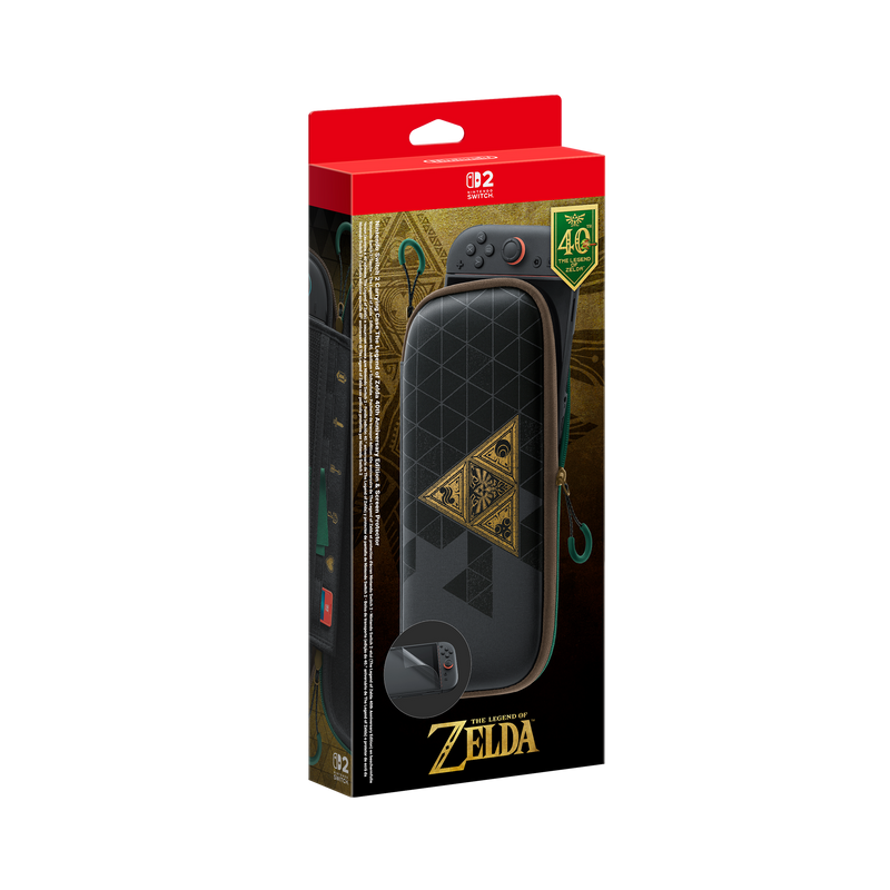 Nintendo Switch 2 Carrying Case & Screen Protector – The Legend of Zelda – 40th Anniversary Edition