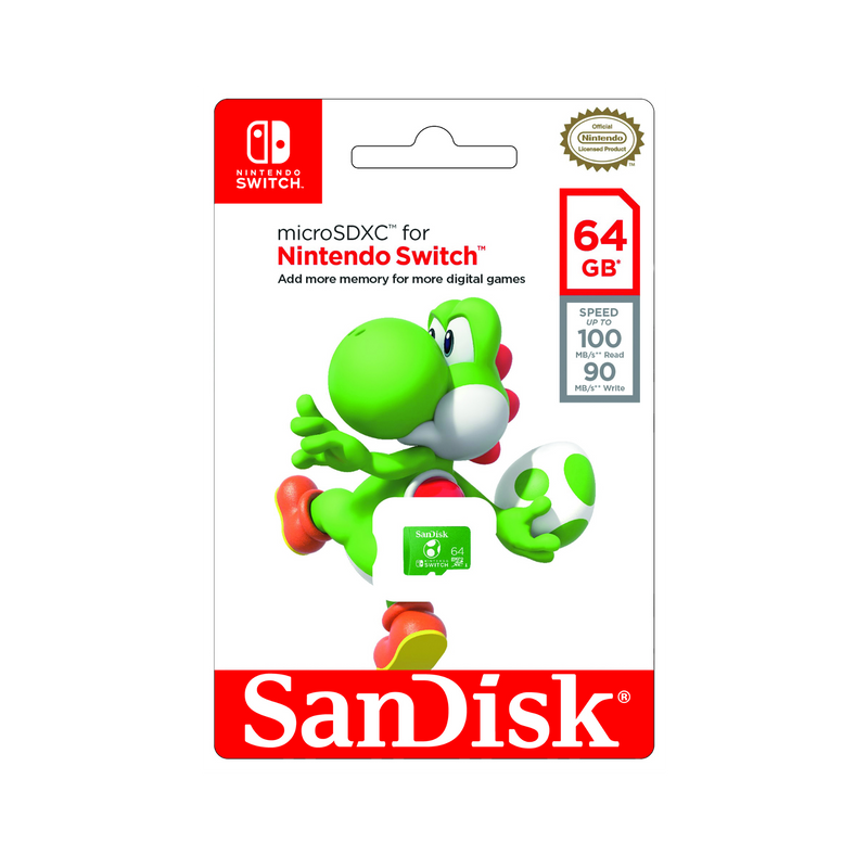 SanDisk MicroSDXC Card for Nintendo Switch - 64GB - Yoshi Edition
