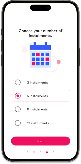 Choose your number of instalments